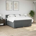 vidaXL Sommier à lattes de lit avec matelas Gris foncé 180x200cm Tissu