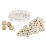 Kit perle bois et fil pour macramé Naturel