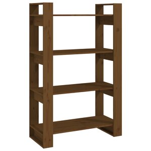vidaXL Bibliothèque/Cloison Marron miel 80x35x125 cm Bois massif