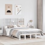 vidaXL Lit bibliothèque sans matelas blanc 120x200 cm bois massif
