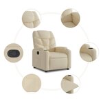vidaXL Fauteuil inclinable Crème Tissu