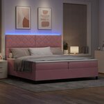 vidaXL Lit à ressort LED avec matelas Rose 200 x 200 cm tissu
