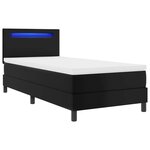 vidaXL Lit à ressorts avec matelas Noir 100 x 200 cm Simili cuir
