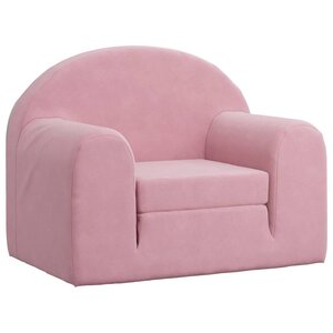 vidaXL Canapé-lit pour enfants rose peluche douce