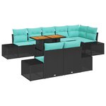 vidaXL Ensemble de canapé de jardin 9 Pièces Noir Poly rotin