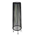 Grande lampe à poser solaire willy tall noir polyrotin h69cm