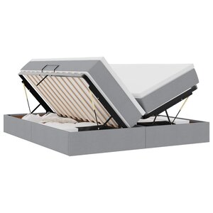 vidaXL Lit avec rangement et matelas Gris clair 180 x 200 cm Polyester