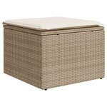 vidaXL Salon de jardin avec coussins 9 Pièces beige résine tressée