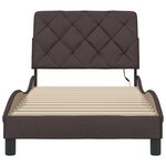 vidaXL Cadre de lit avec LED sans matelas marron foncé 90x200 cm tissu