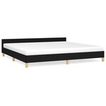 vidaXL Cadre de lit sans matelas noir 200x200 cm tissu