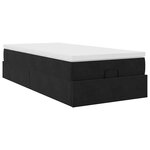 vidaXL Cadre de lit ottoman avec matelas noir 90x200 cm velours
