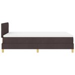 vidaXL Lit à ressort LED avec matelas Marron foncé 120 x 190 cm tissu
