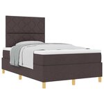 vidaXL Lit à ressorts avec matelas Marron foncé 120 x 190 cm tissu