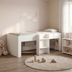 vidaXL Cadre de Lit Élevé pour Enfants 2 Pièces Blanc 80 x 200 cm
