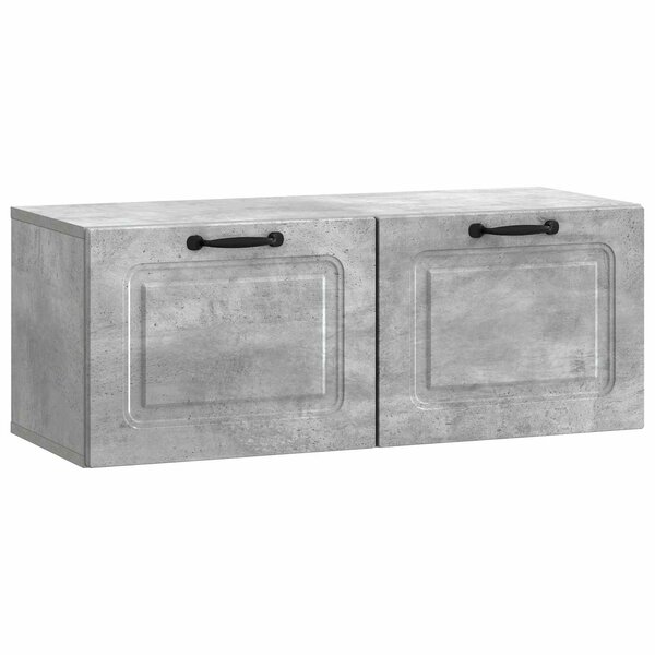 vidaXL Meuble TV mural Gris béton 78 5 x 31 x 30 cm Bois d'ingénierie