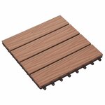 vidaXL Carreau de terrasse 11 pièces Marron Clair 30 x 30 cm WPC
