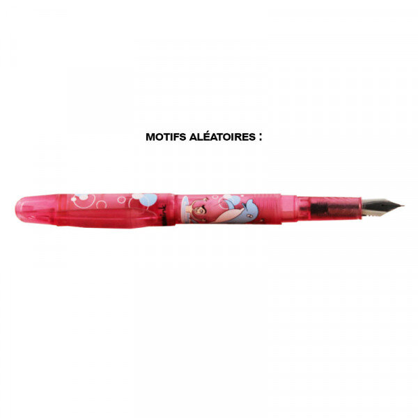 Stylo plume - encre bleue effaçable - animaux rigolos - plumink