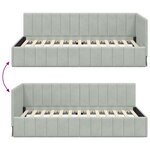 vidaXL Cadre de lit d'angle Gris clair 90 cm x 190 cm Velours