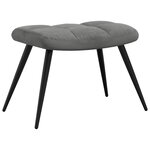 vidaXL Chaise de relaxation avec tabouret Gris foncé Velours