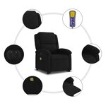 vidaXL Fauteuil inclinable de massage électrique noir velours