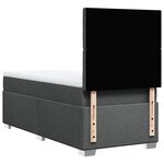 vidaXL Sommier à lattes de lit avec matelas Gris foncé 90x200 cm Tissu