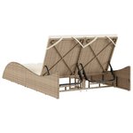 vidaXL Chaise longue avec coussins beige 114x205x73 cm résine tressée