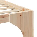 vidaXL Cadre de lit surélevé avec stockage Marron Bois massif en pin
