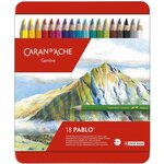 Crayons de couleur pablo  étui métal de 18 caran d'ache