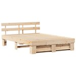 vidaXL Cadre de lit avec tiroir Marron 150 x 200 cm Bois massif en pin