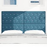 vidaXL Tête de lit LED avec tête de lit Bleu foncé 144 cm Polyester