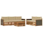 vidaXL Ensemble de canapés d'extérieur 6 pc Naturel et Beige