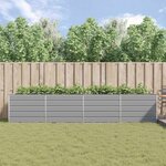 vidaXL Jardinière Gris clair 195 x 100 x 45 cm Acier galvanisé