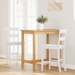 VidaXL Tabourets de bar 2 Pièces blanc bois massif d'hévéa
