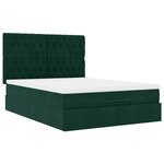 vidaXL Cadre de lit ottoman avec matelas vert foncé 140x190 cm velours
