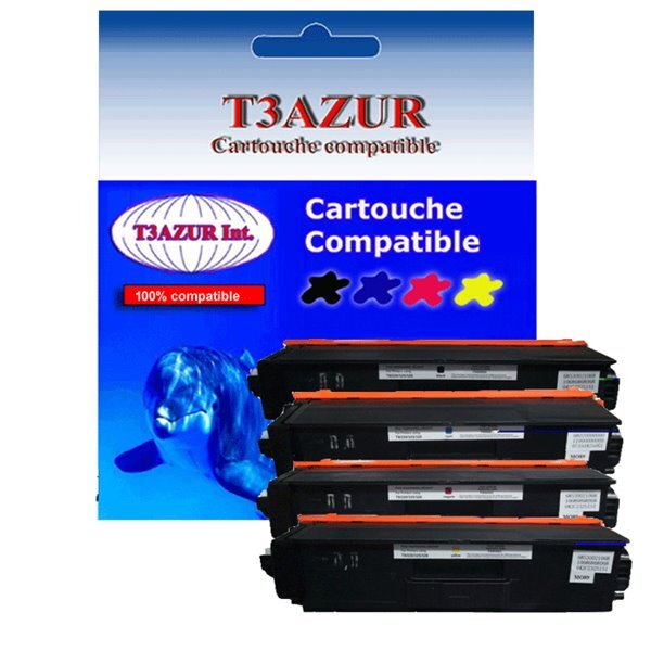 4 Toners compatibles avec Brother TN325 TN326 TN329 pour Brother MFC-L8650CDW, MFC-L8850CDW -T3AZUR