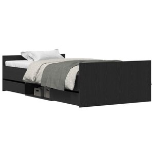 vidaXL Cadre de lit Chêne noir 203 x 93 x 50 cm Bois d'ingénierie