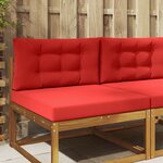 vidaXL Coussin de canapé d'extérieur 2 Pièces Rouge Polyester