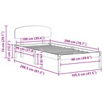 vidaXL Cadre de Lit avec Tête de Lit Blanc 100x200 cm Bois Massif Pin