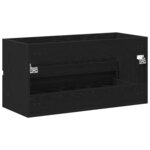 vidaXL Meuble Sous Lavabo avec tiroir Chêne noir 90 x 38.5 x 45 cm