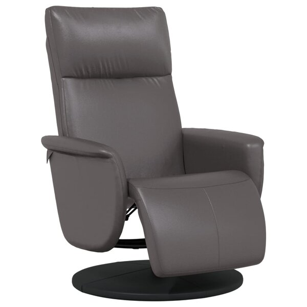 vidaXL Fauteuil inclinable avec repose-pieds gris similicuir