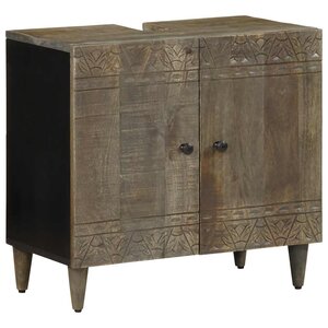vidaXL Armoire lavabo de salle de bain bois massif de manguier