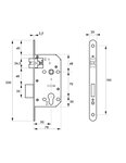 INTELOCK - Serrure encast. Intelock trou cylindre pour poignées connectées  inox  axe50mm  entr'axes70mm  carré8  BR - INTELOCK