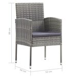 vidaXL Ensemble à manger de jardin 5Pièces Résine tressée Anthracite gris