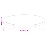 vidaXL Plateau de table Autre Marron clair Ø 90 x 4 cm Chêne massif
