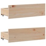vidaXL Cadre de lit sans matelas avec tiroirs 75x190 cm bois de pin