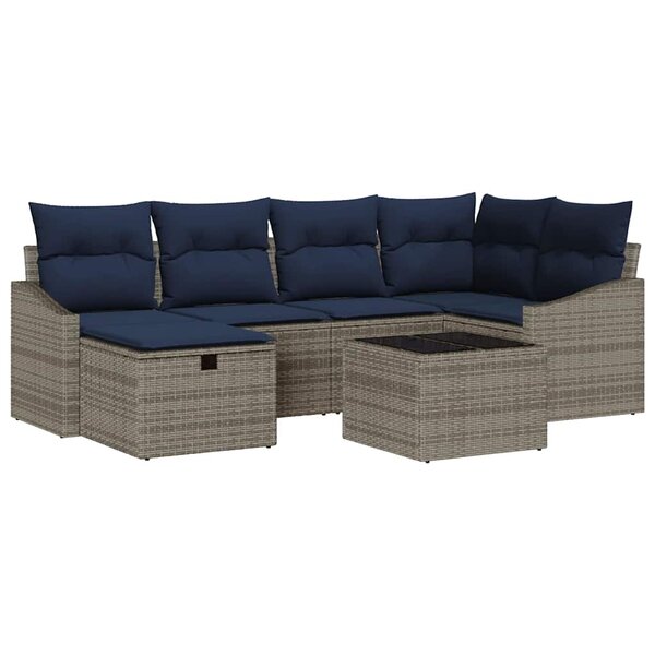 vidaXL Ensemble de Canapés avec coussin 3 Pièces polyrotin