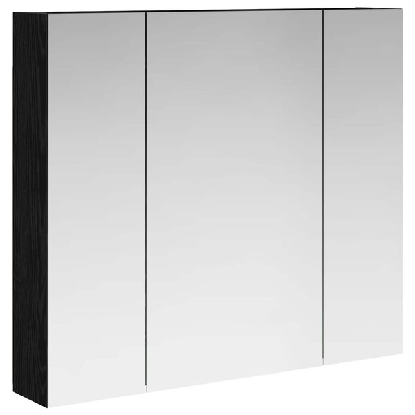 vidaXL Armoire Miroir de Salle de Bain Chêne noir 80 x 14.5 x 70 cm