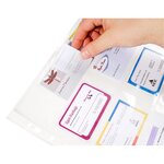 Sachet De 10 Pochettes Perforées Pour Cartes De Visite 10 Emplacements - Polypropylène Lisse 11/100e - A4 - Cristal - X 10 - Exacompta