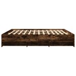 vidaXL Cadre de lit sans matelas chêne fumé 200x200 cm bois ingénierie