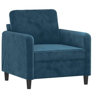 vidaXL Fauteuil Bleu 60 cm Velours